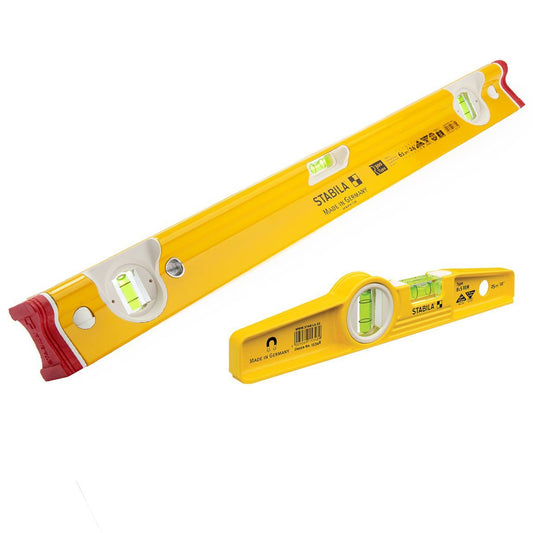 Stabila STB-R-60 610mm / 24" R-Type Spirit Level 3 Vial - 18371 With 25cm Magnetic Rare Earth Torpedo Level