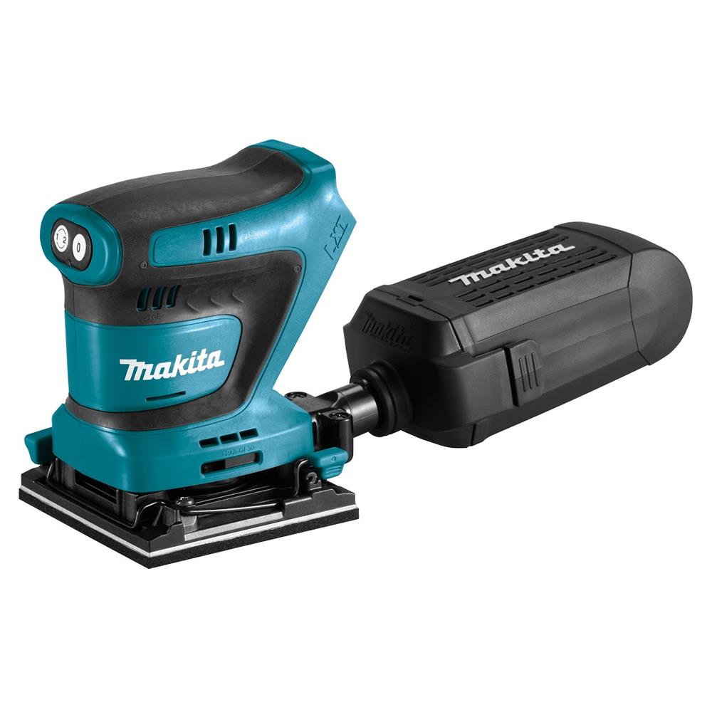 Makita DBO480Z 18V Finishing Sander with 1 x 5.0Ah Battery Charger & Bag