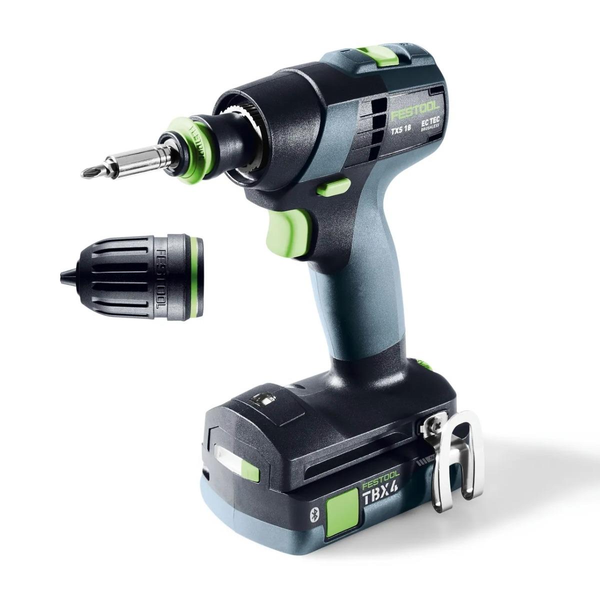 Festool TXS 18 TBX 4,0 I-Plus 18V Brushless Drill Driver with 2 x 4.0Ah Battery & Charger in Systainer - 579348