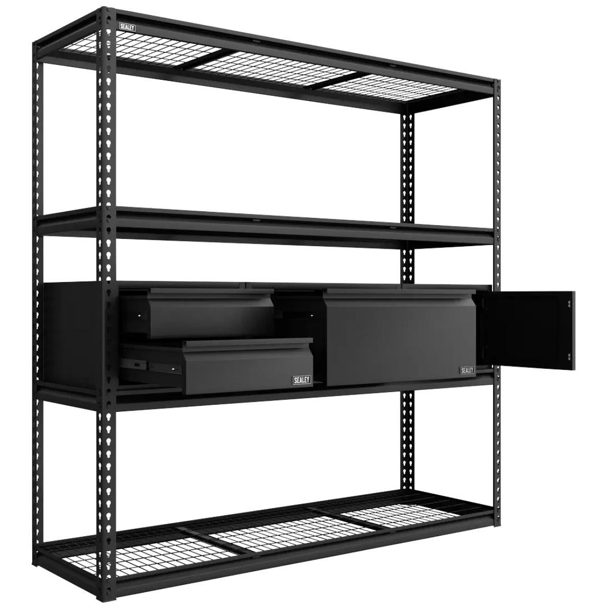 Sealey APMRCOMBO1 Heavy-Duty Modular Racking Kit with 3 Storage Units