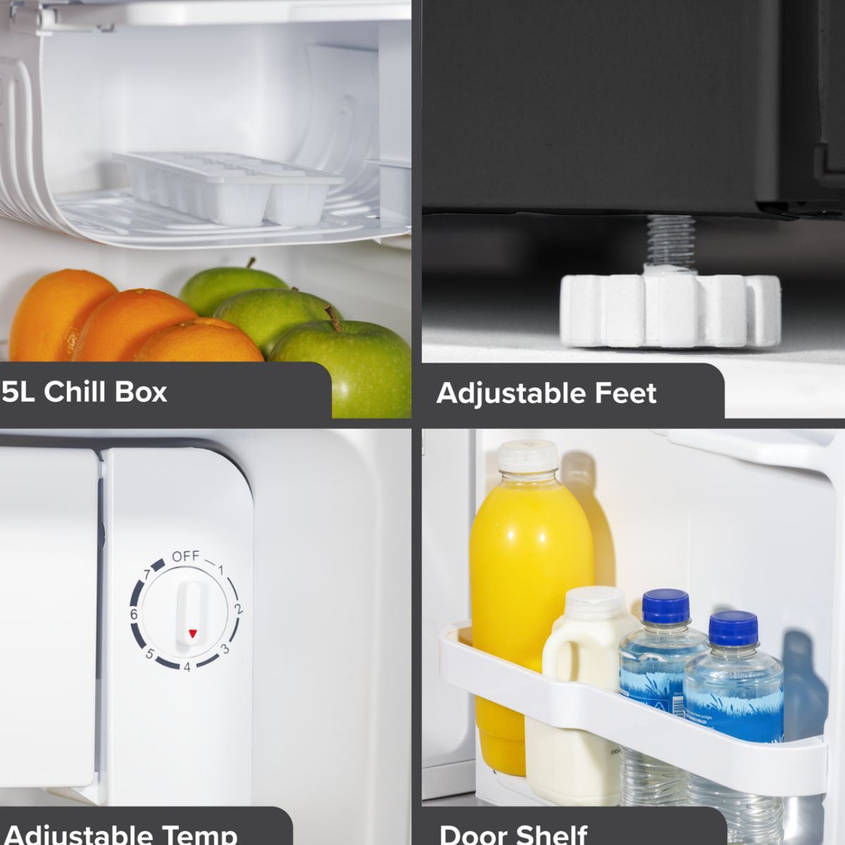 Sealey DH257 Baridi Tabletop Fridge with Ice Box 46L Capacity Black