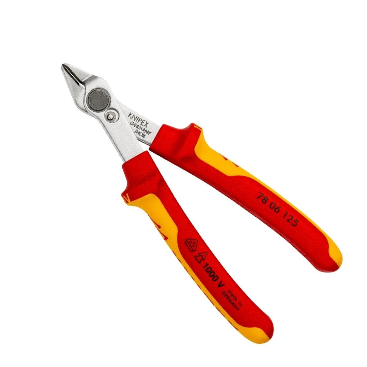 Knipex 125mm VDE Insulated Electronic Super Knips with Multi-Component Grips 78 06 125 SB