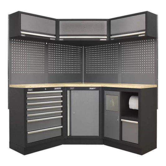 Sealey APMSSTACK08W Corner 1.6 Modular Storage System Wood Worktop
