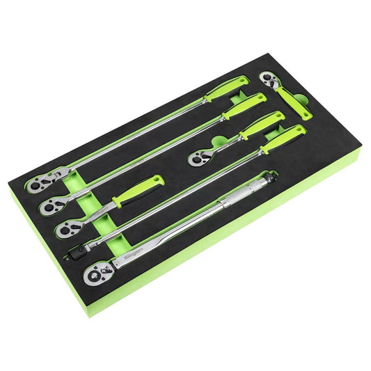 Sealey S01325 Siegen Ratchet Wrench, Breaker Bar & Torque Wrench Set 3/8"Sq Drive 7pc