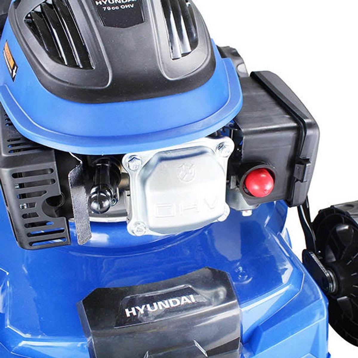 Hyundai HYM400P 40cm Petrol Lawnmower 79cc Engine, 25-75mm Cuts, 45L Grass Catcher & Rear Discharge