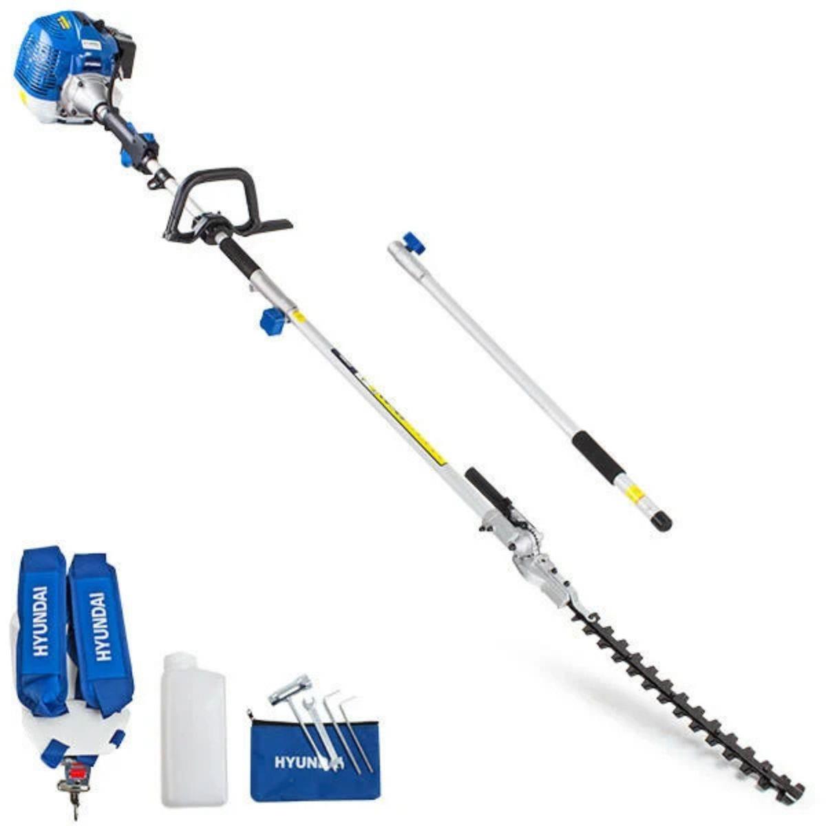 Hyundai HYPT5200X 52cc 425mm Long Reach Petrol Pole Hedge Trimmer Pruner 2-Stroke
