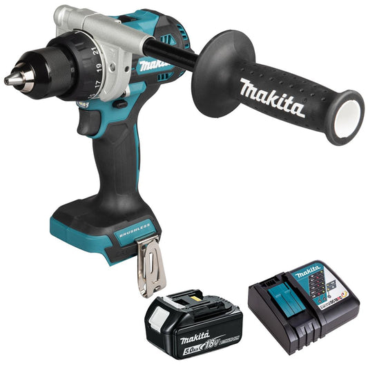 Makita DDF492Z 18V LXT Brushless Driver Drill with 1 x 5.0Ah Battery & Charger