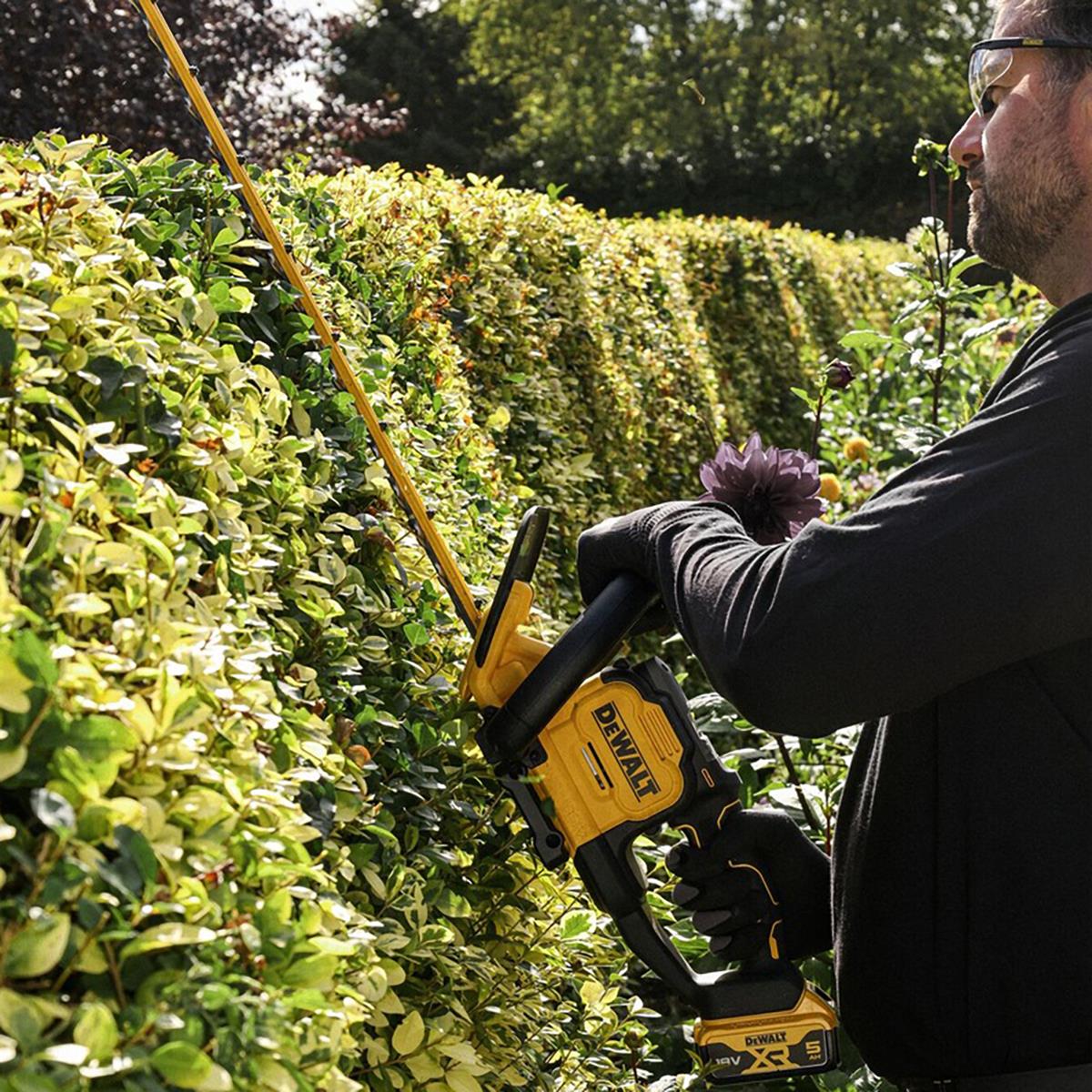 Dewalt DCMHT567P1-GB 18V XR Brushless 60cm Hedge Trimmer with 1 x 5.0Ah Battery & Charger