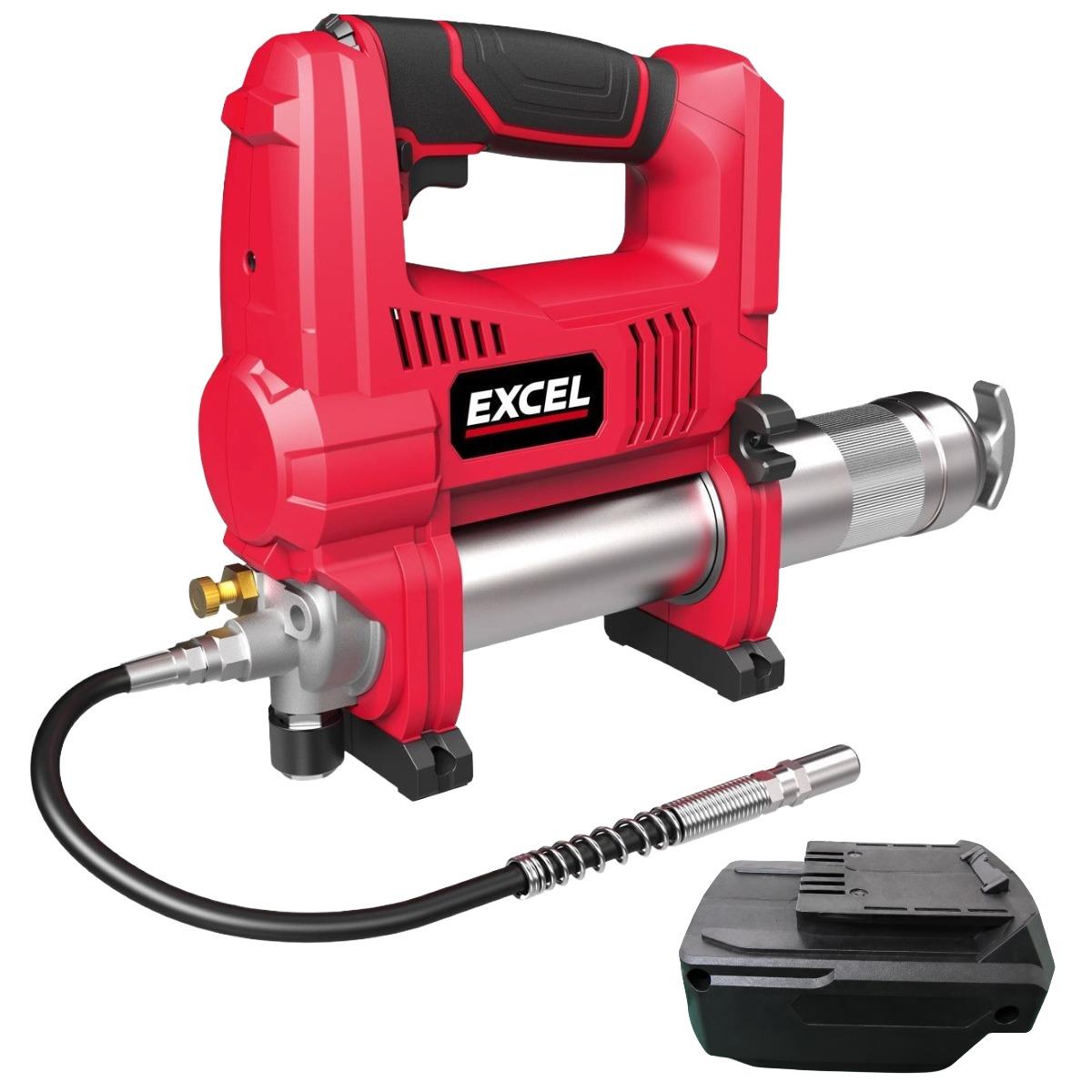 Excel 18V Cordless Grease Gun with Adaptor for Makita Battery