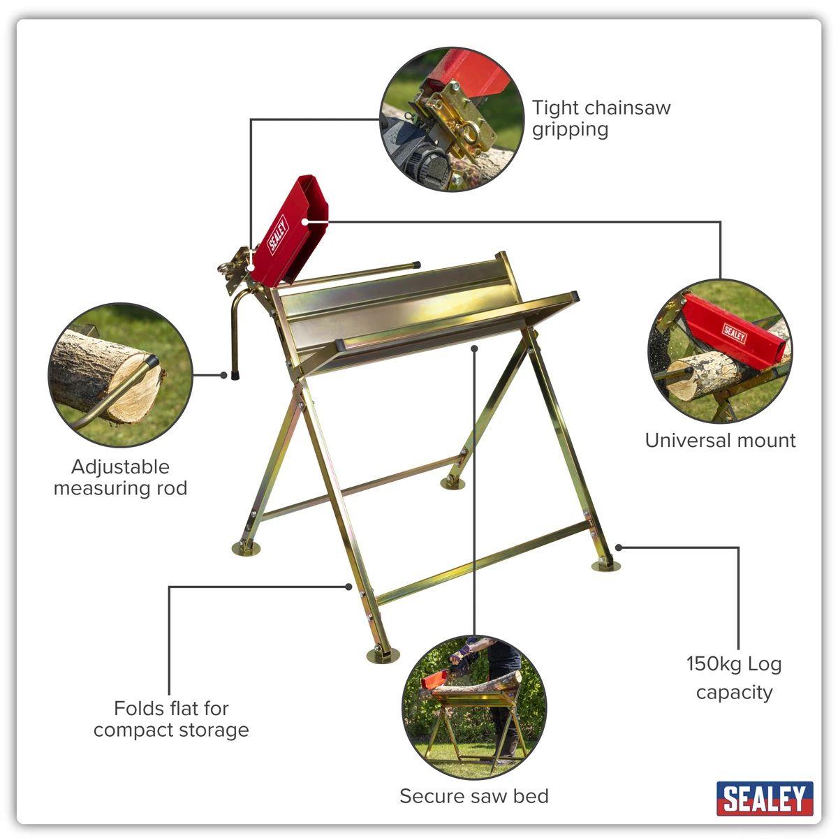 Sealey LSH150HD Heavy-Duty Sawhorse with Chainsaw Holder