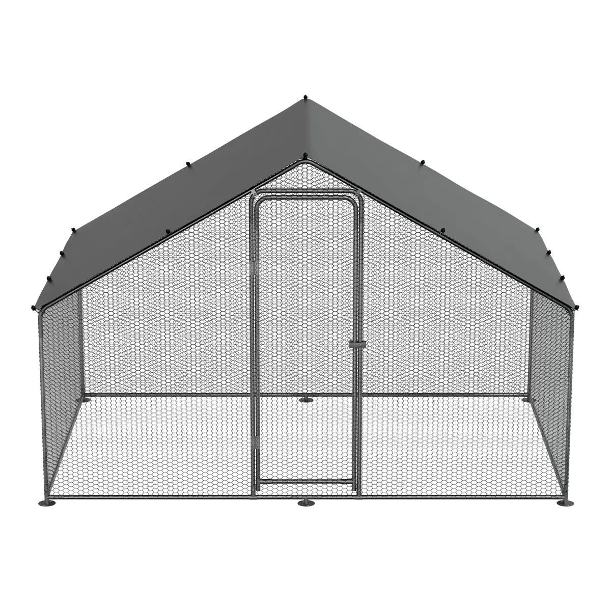 Sealey DG278 Dellonda 3 x 2 x 2m Walk-In Chicken Run, Galvanized Steel, Roof Cover & PVC Coated Chicken Wire