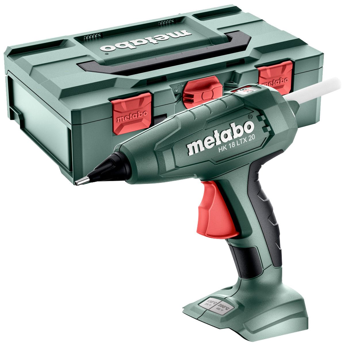 Metabo HK 18 LTX 20 18V Hot Glue Gun with 1 x 4.0Ah Battery, Charger, Glue Sticks & Metabox