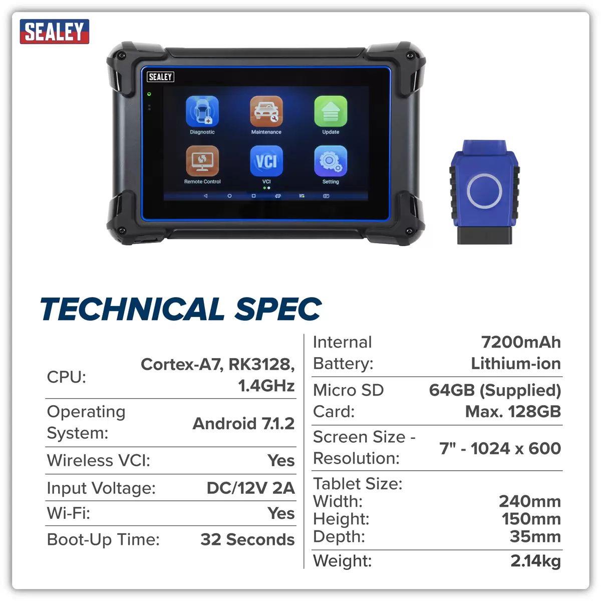 Sealey SDS1G Diagnostic Tablet & Trolley Green
