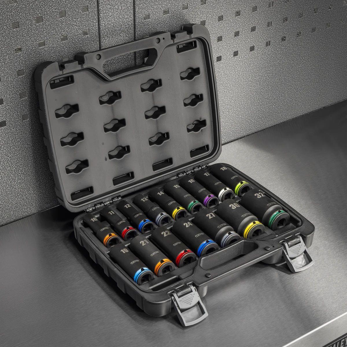 Sealey AK58170M Lock-On Deep Impact Socket Set 1/2