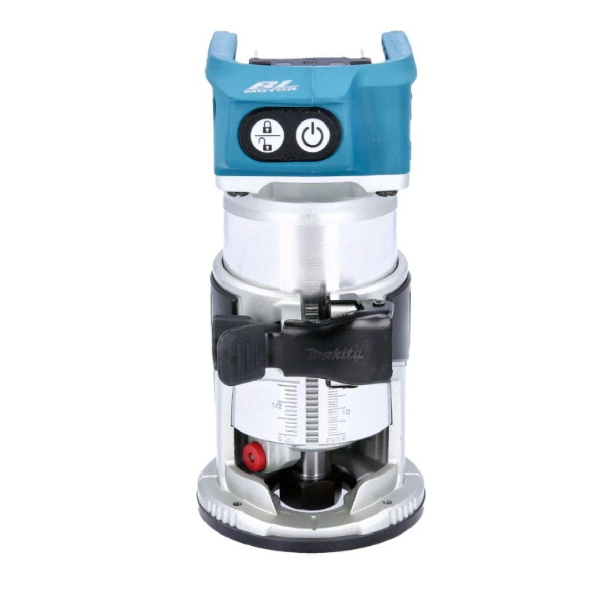 Makita DRT50RTJX2 Router Trimmer 18V LXT Cordless Brushless 6/8mm Collet Capacity 800W With 2 x 5.0Ah Batteries, Charger & Case