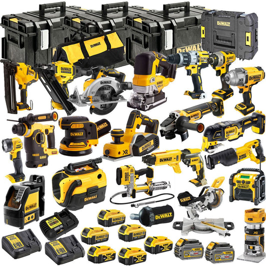 Dewalt DCKT4T21P 18V XR 21 Piece Power Tool Kit with 8 x Battery Charger & TStak Tool Storage