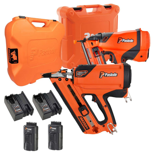 Paslode IM350+ & IM65A Twin Pack Nailer with 2 x 2.1Ah Battery, Charger & Case
