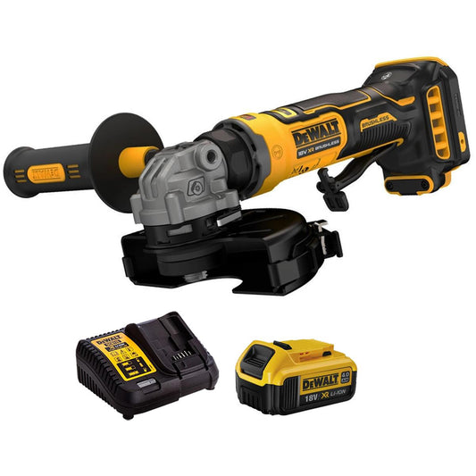Dewalt DCG404N-XJ 18V XR Brushless Angle Grinder With 1 x 4.0Ah Battery & Charger