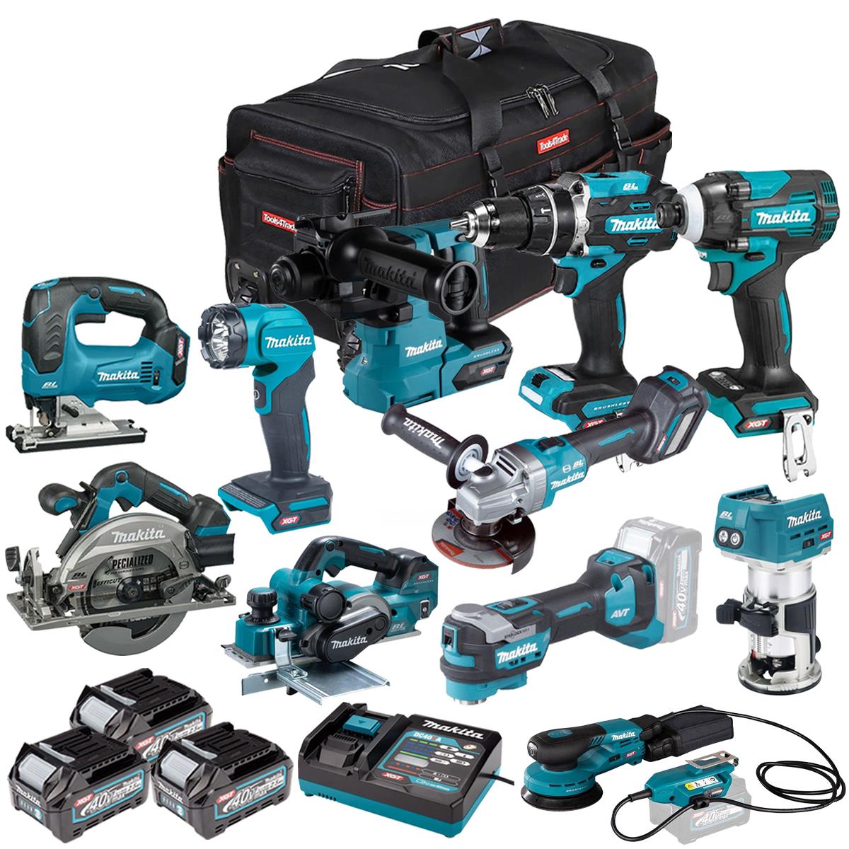 Makita 40V 11 Piece Combo Kit with 3 x 2.5Ah Batteries & Charger T4TKIT-7761