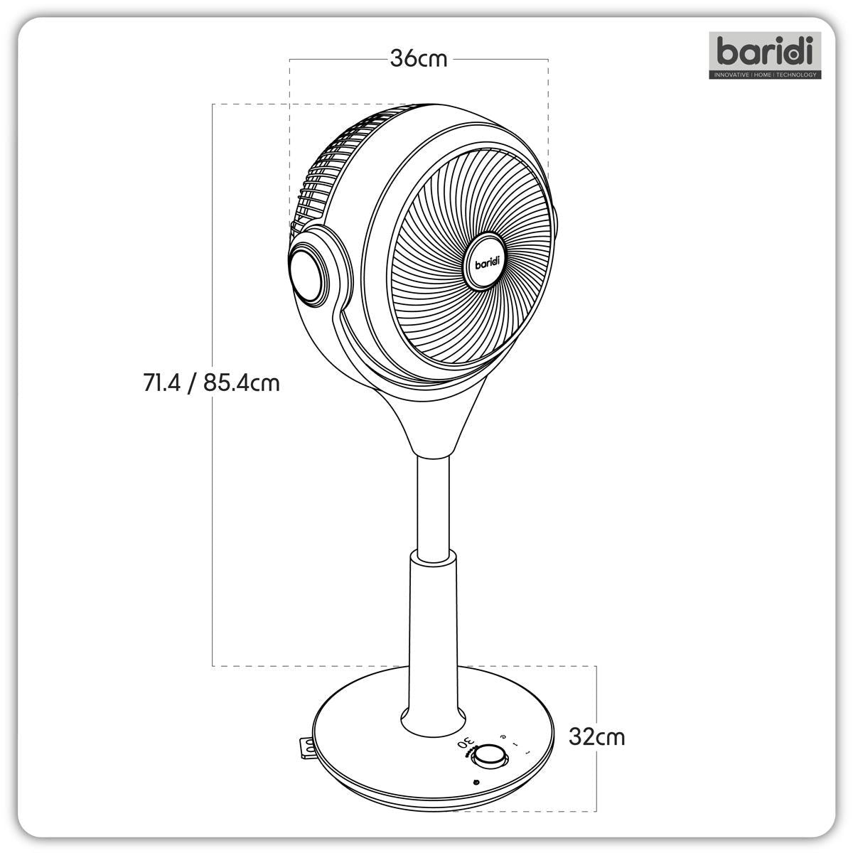 Sealey DH143 Baridi Pedestal Fan with Remote Control 10