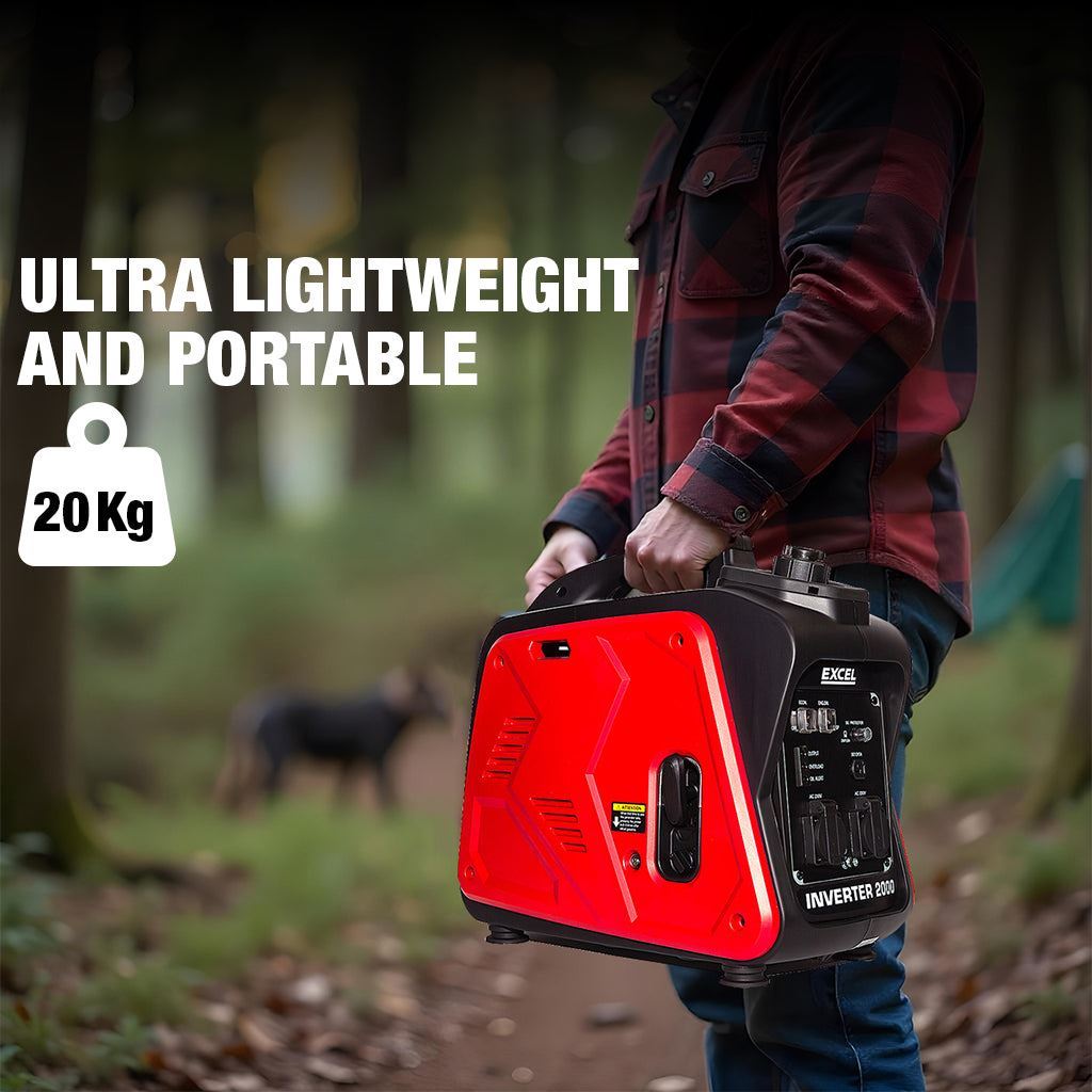 Excel Petrol Inverter Generator 4-Stroke Engine - 2000W Power Output, 99CC for Reliable Outdoor use