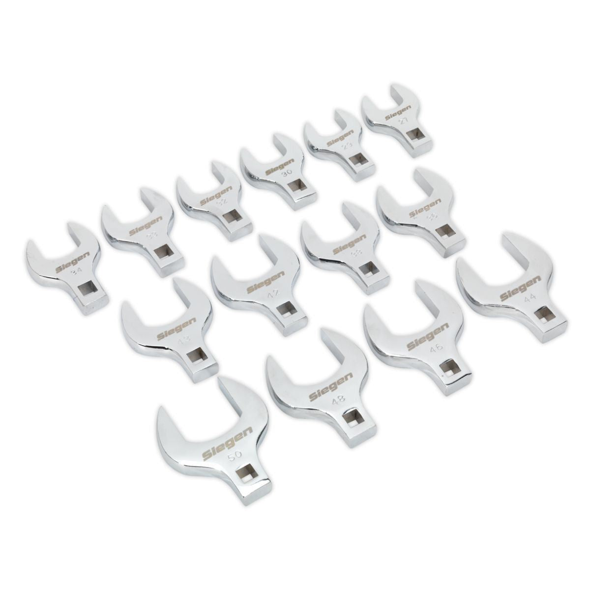 Sealey S01109 Crow's Foot Open End Spanner Set 14pc 1/2