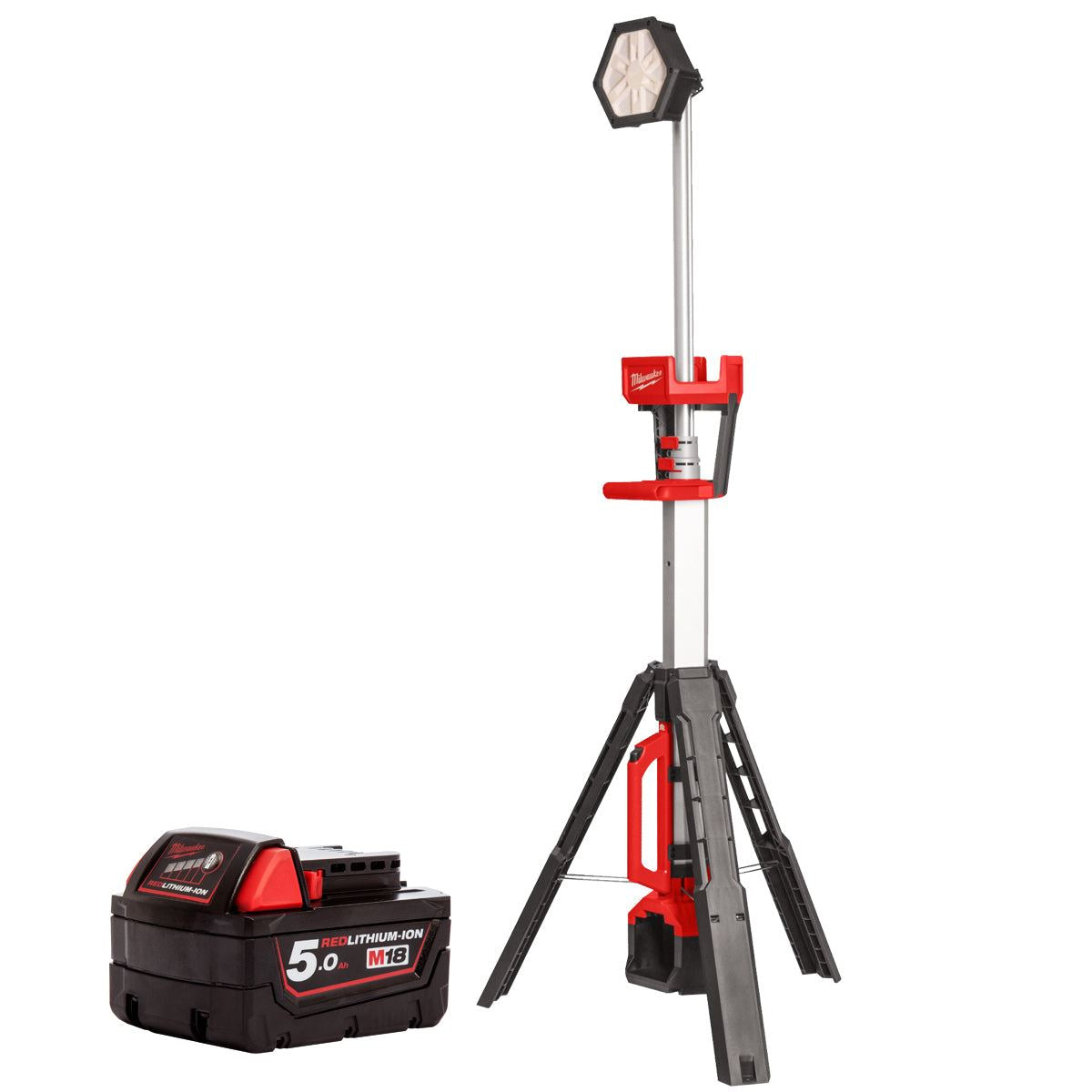 Milwaukee M18SAL2-0 18V LED Stand Light with 1 x 5.0Ah Battery