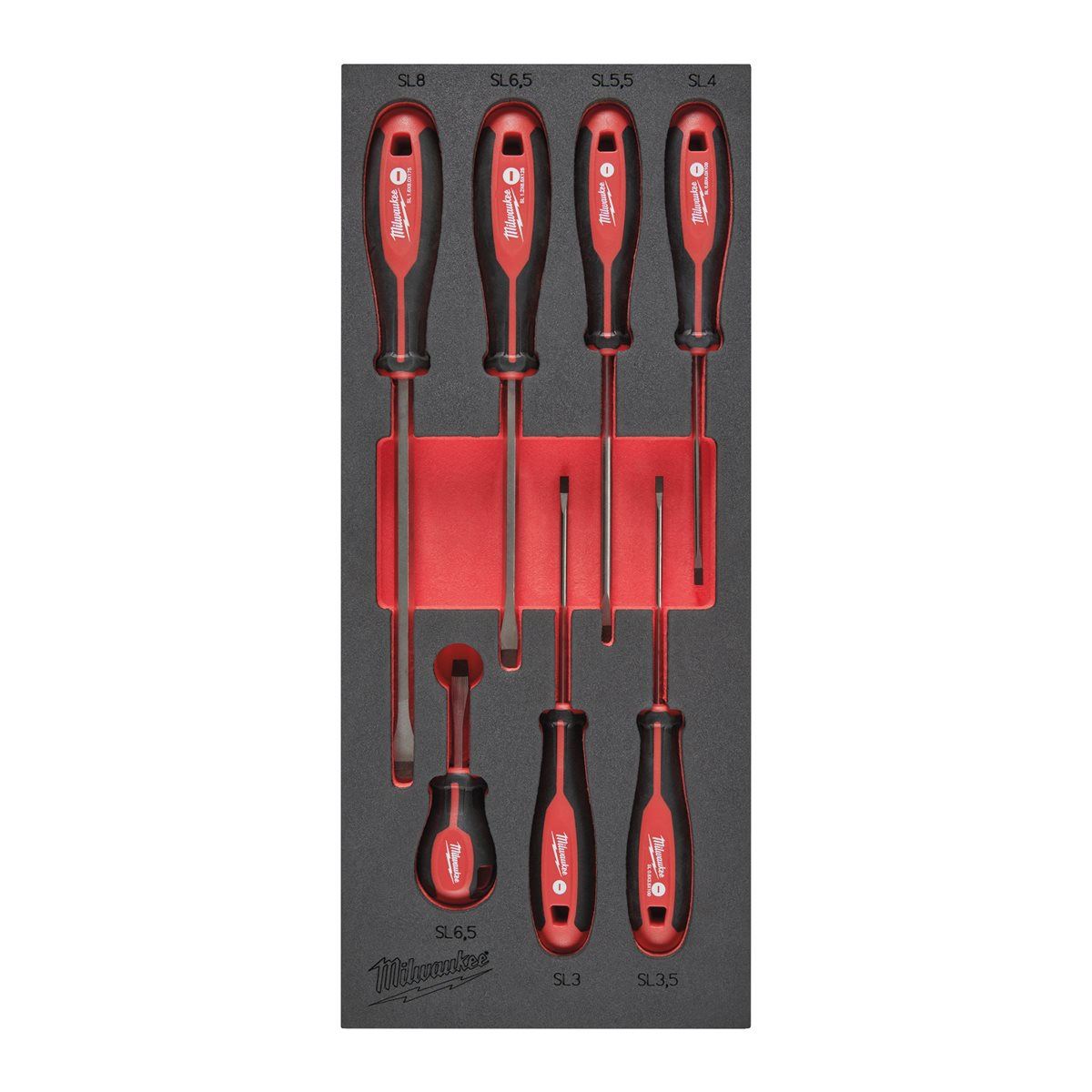Milwaukee 7 Piece Slotted Tri-Lobe Screwdriver Set in Foam Insert 4932492395