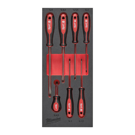 Milwaukee 7 Piece Slotted Tri-Lobe Screwdriver Set in Foam Insert 4932492395