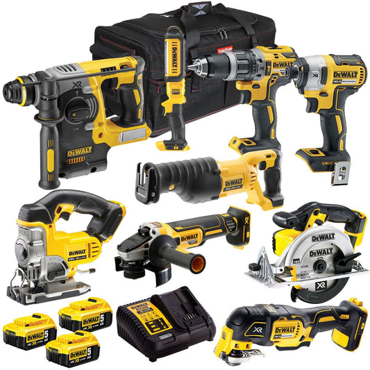 DeWalt DCKT4T9AP4 18V 9 Piece Power Tool Kit with 3 x 5.0Ah Battery & Charger