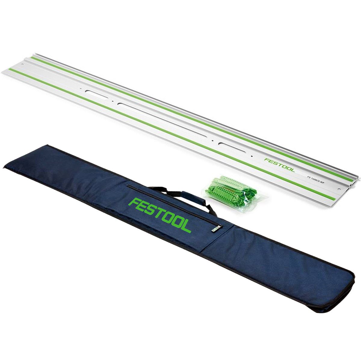 Festool FS 1400/2-KP 1400mm Guide Rail With Adhesive Pads For Plunge Saw - 577043 With Guide Rail Bag