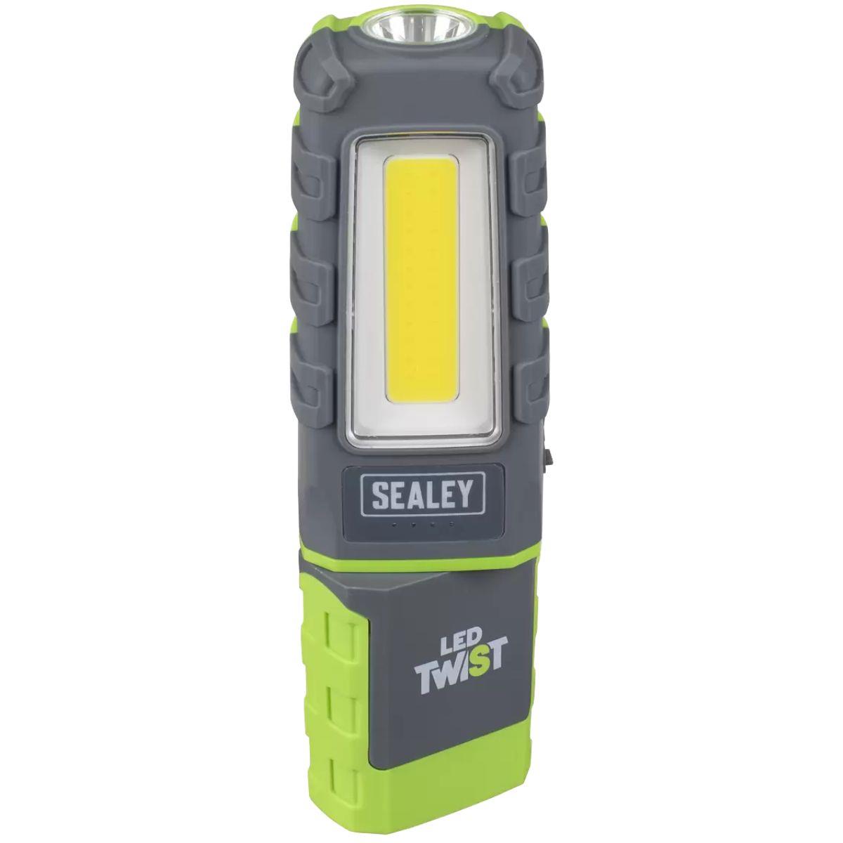 Sealey LED601GDB LED Twist Rechargeable Inspection Light, Green Box of 12