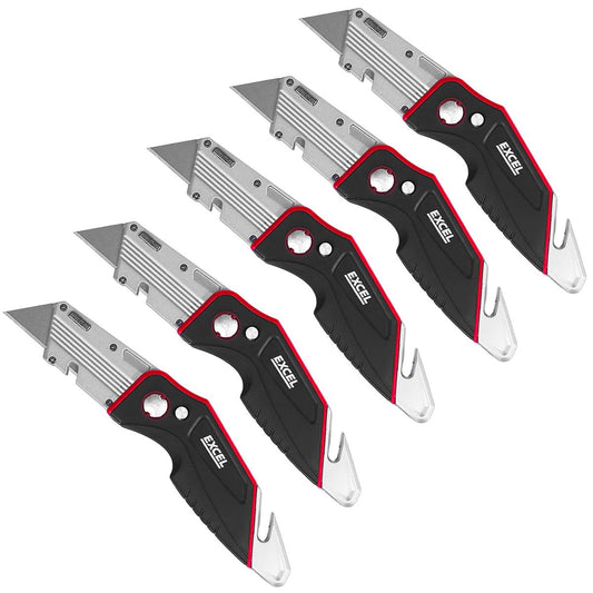 Excel Folding Utility Knife with 5 Blades Pack of 5