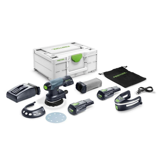 Festool ETSC 125 3,0 I-Plus 18V Brushless Eccentric Sander with 2 x 3.0Ah Batteries, Charger & Case 578855