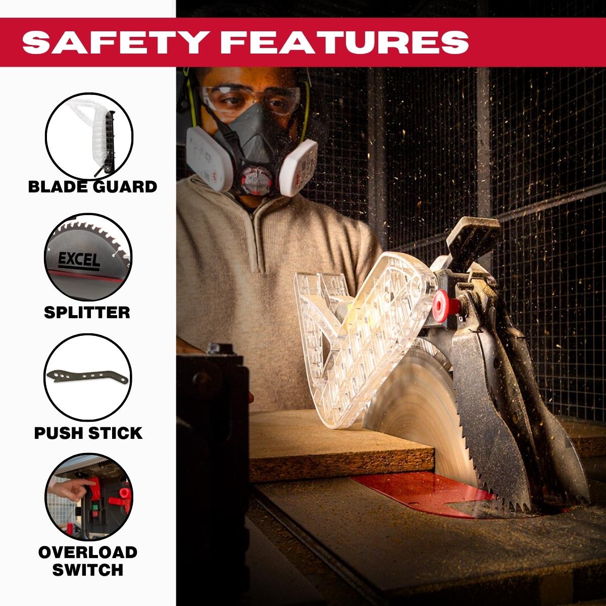 Excel 254mm Extendable Table Saw 240V/1800W