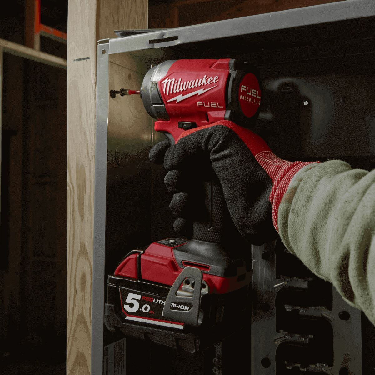 Milwaukee M18FID3-0 18V Fuel Brushless Impact Driver with 1 x 5.0Ah Battery Charger & Empty Tool Box (Without Inlay)