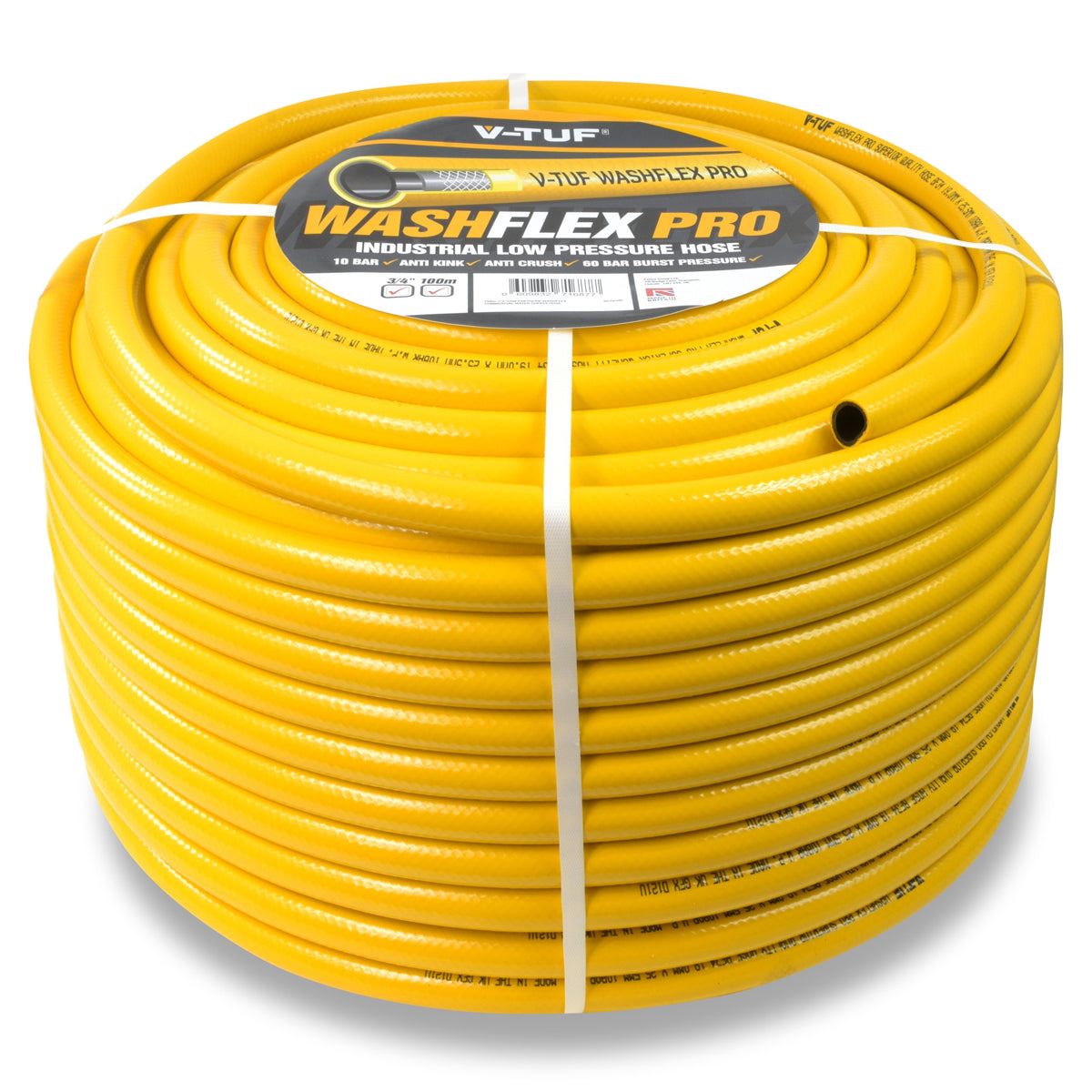 V-TUF BF34100 100m 3/4 Inch Washflex Pro Low-Pressure Water Supply Hose