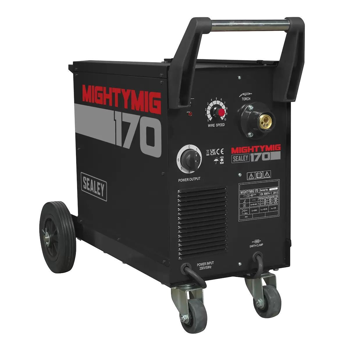 Sealey MIGHTYMIG170 170A Professional Gas-Gasless MIG Welder with Euro Torch 230V
