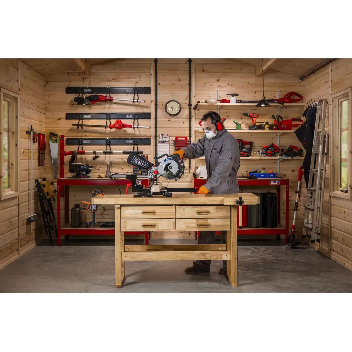 Sealey SMS216 216mm Double Sliding Compound Mitre Saw 230V/1450W