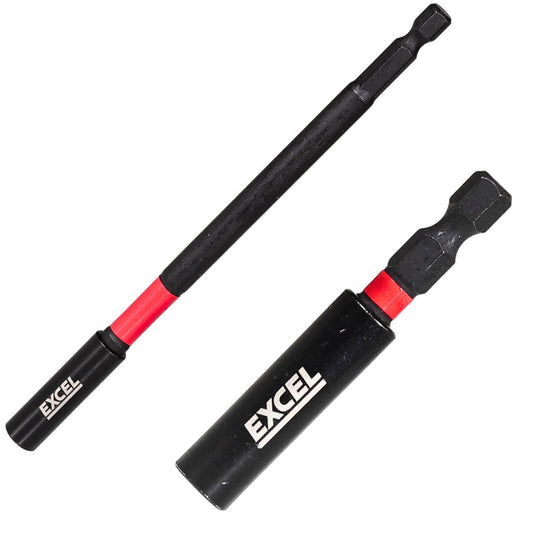 Excel 60mm & 150mm Magnetic Impact Bit Holder with Blister Card