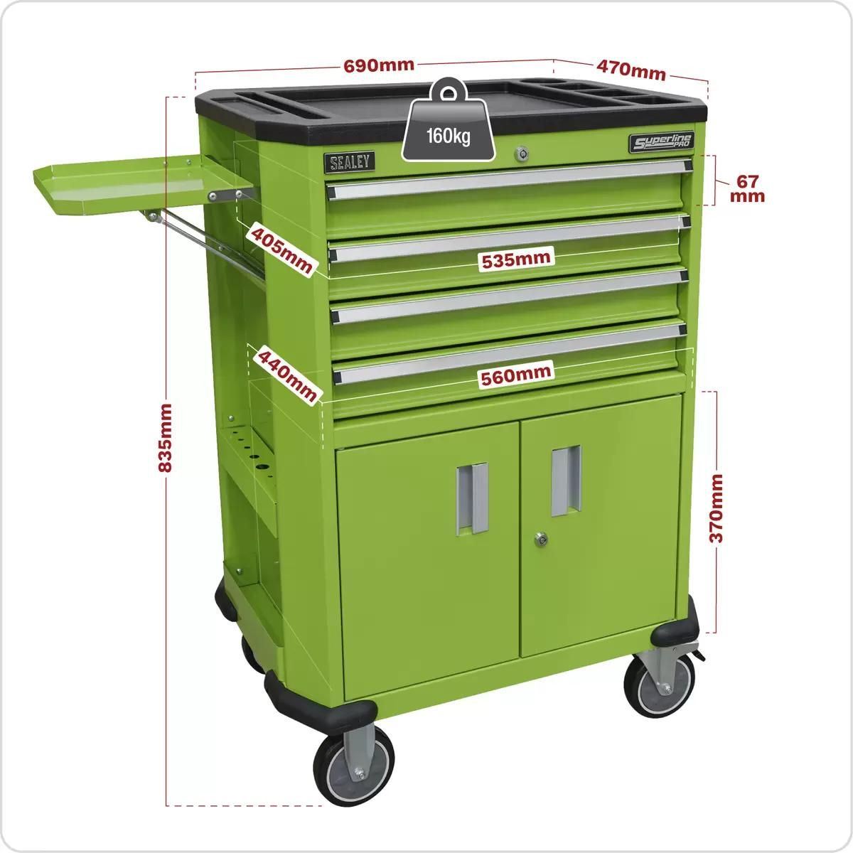 Sealey AP980MTHV Tool Trolley with 4 Drawers and 2 Door Cupboard
