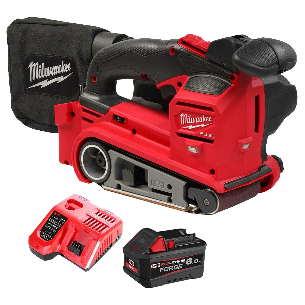 Milwaukee M18FBTS75-0 M18 FUEL 18V Brushless Belt Sander With 1 x 6.0Ah Battery & Charger