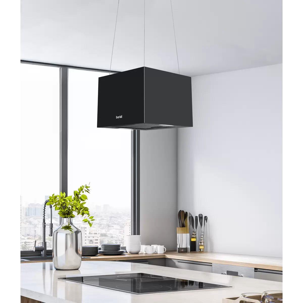 Sealey DH109 Baridi Square Island Cooker Hood 40cm Black 240V