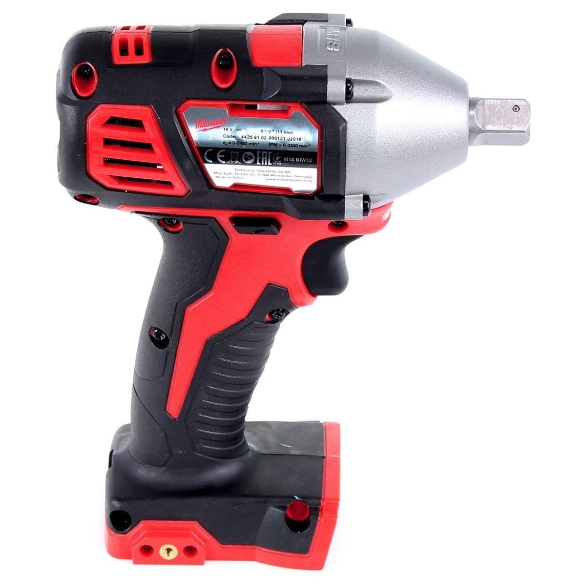 Milwaukee M18BIW12-0 18V 1/2in Impact Wrench with 1 x 5.0Ah Battery Charger & Empty Case
