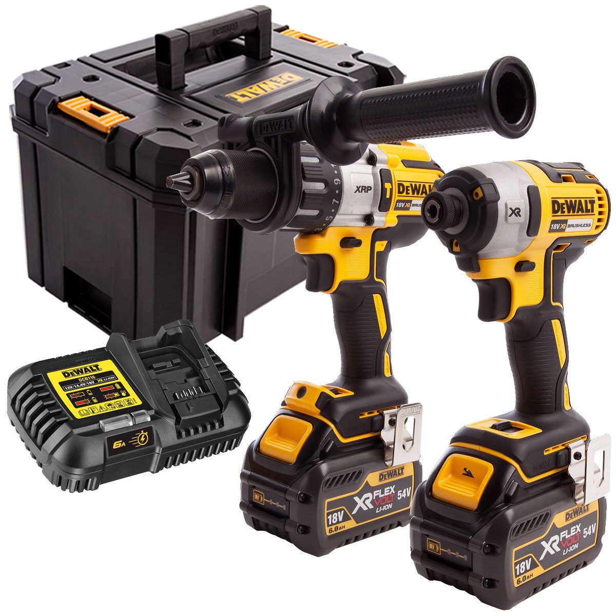 Dewalt DCK276T2T 18V Brushless Twin Pack 2 x FLEXVOLT 6.0Ah Batteries & Charger