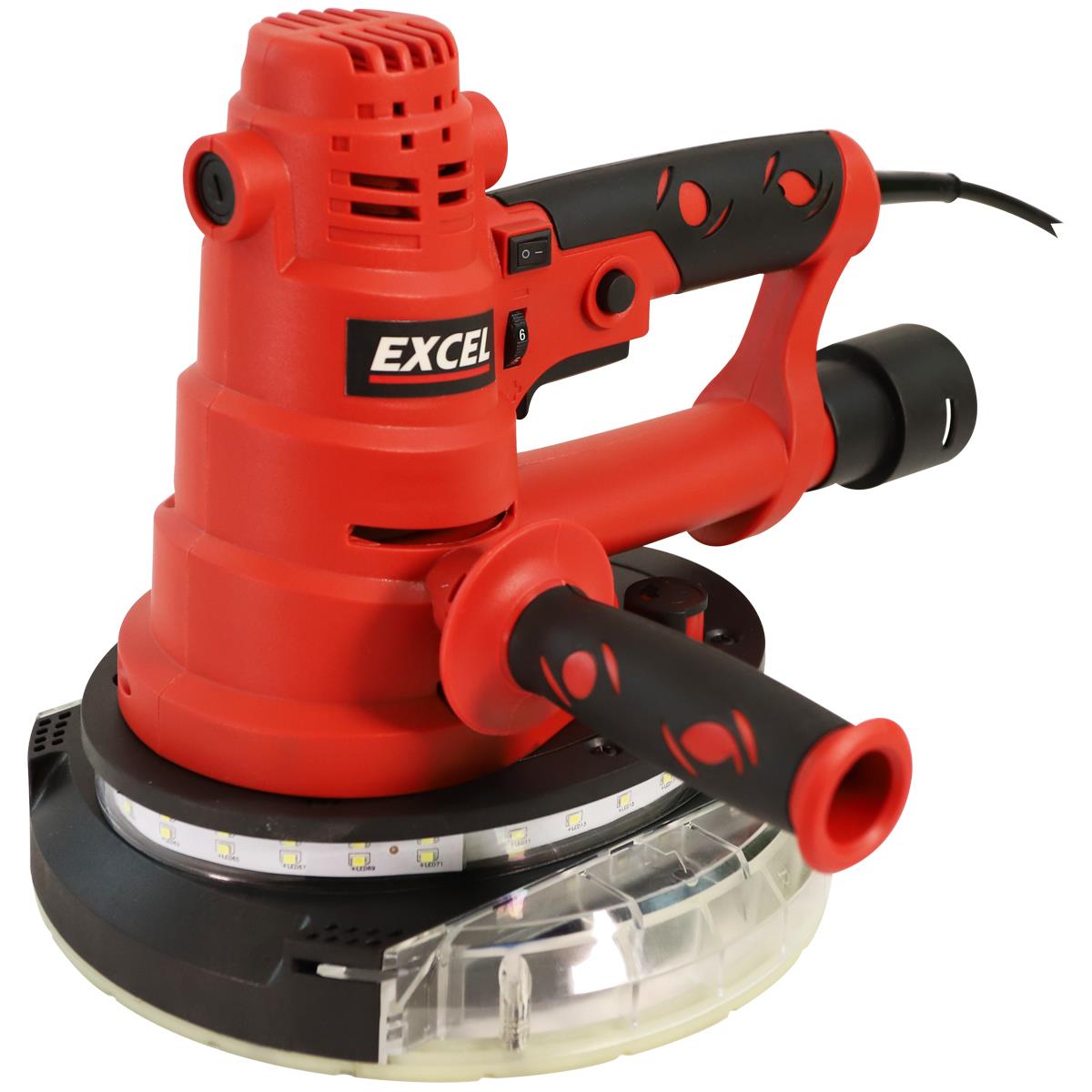 Excel 180mm Electric Handheld Drywall Sander 750W with LED Light