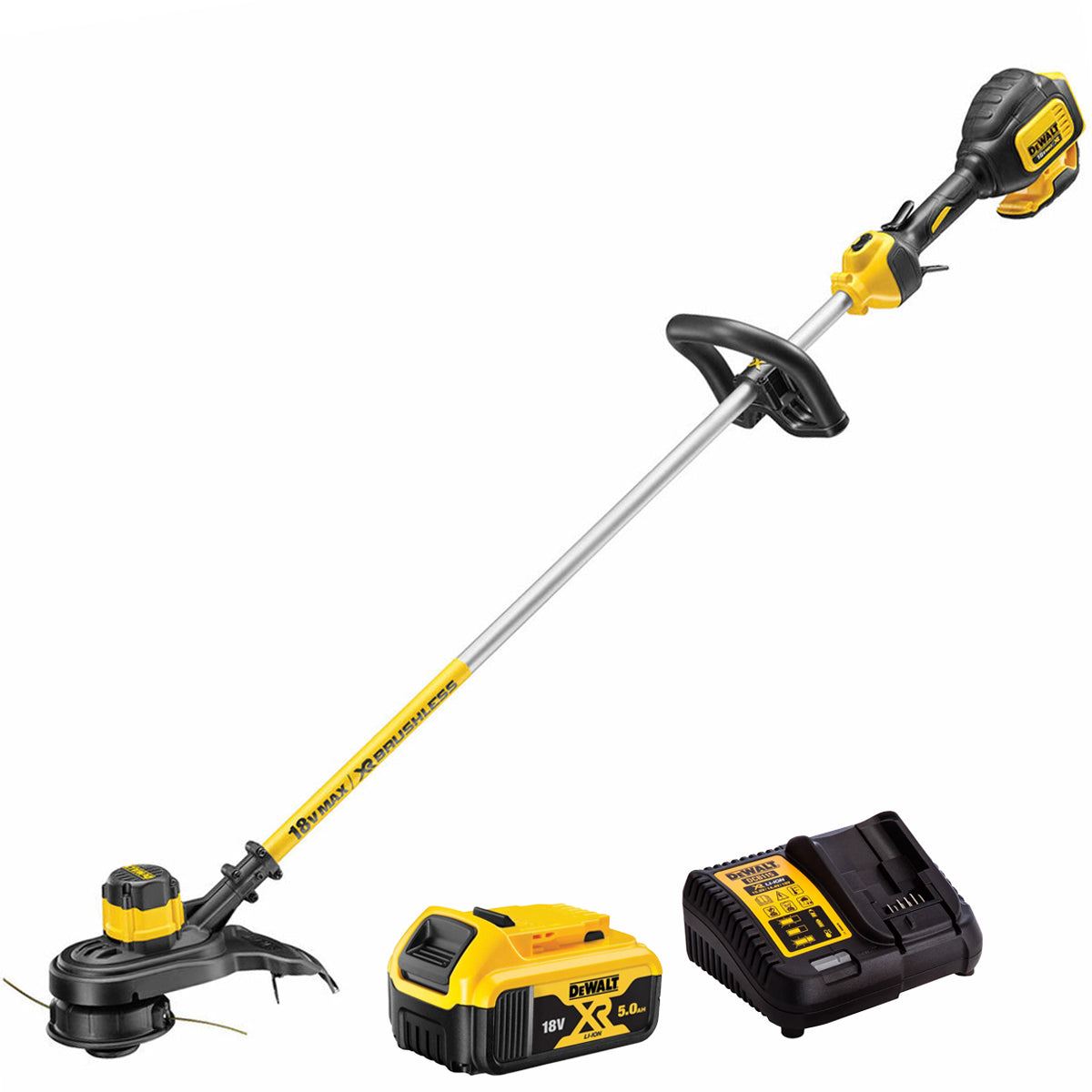 Dewalt DCM561PBS 18V XR Brushless String Trimmer with 1 x 5.0Ah Battery & Charger
