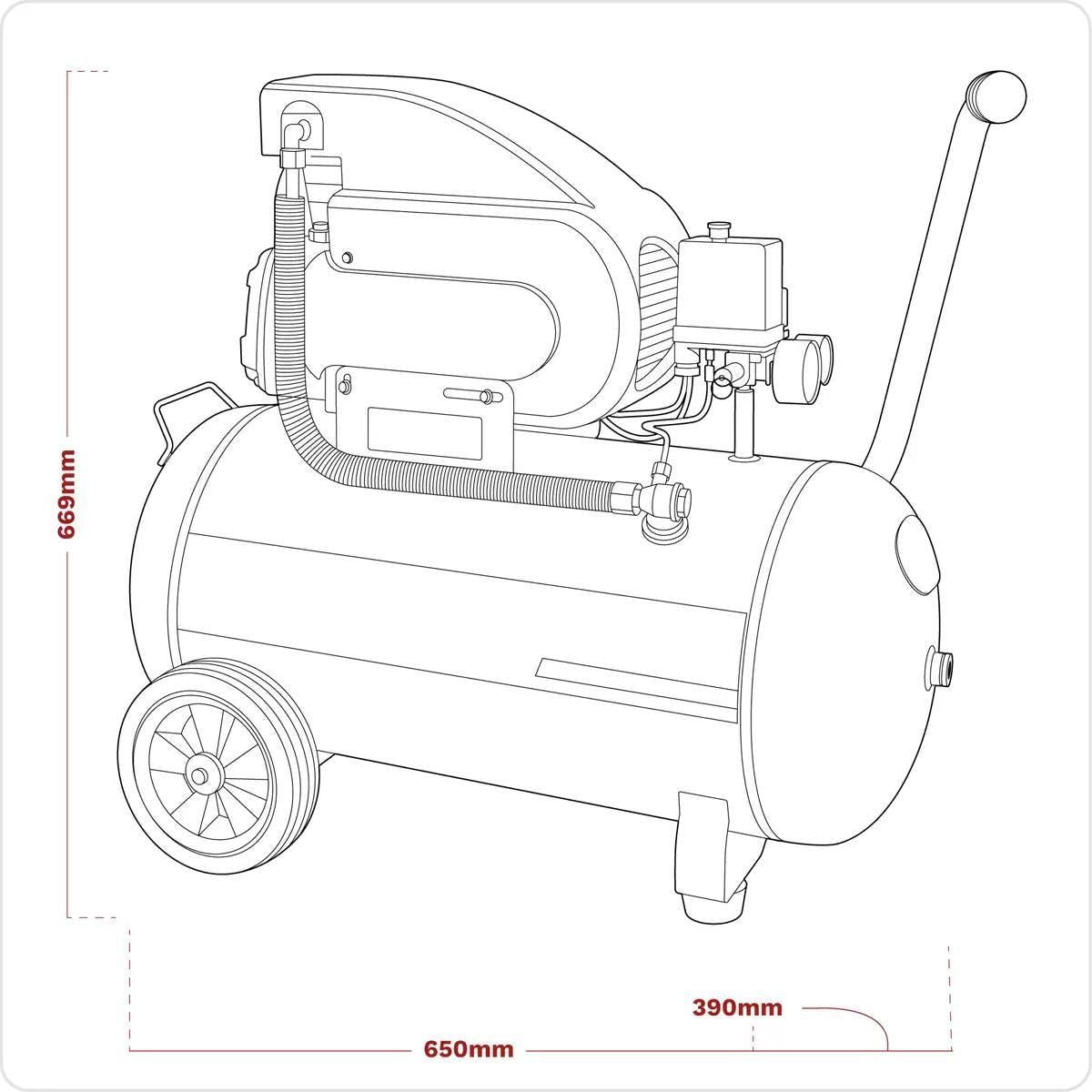 Sealey SAC5020A 50L Direct Drive Air Compressor 230V/13A