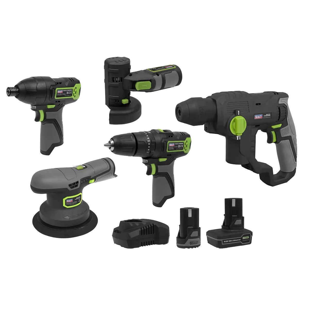 Sealey CP108VCOMBO7 SV10.8V Series Cordless Combo 5 Piece Kit With 2 Batteries & Charger