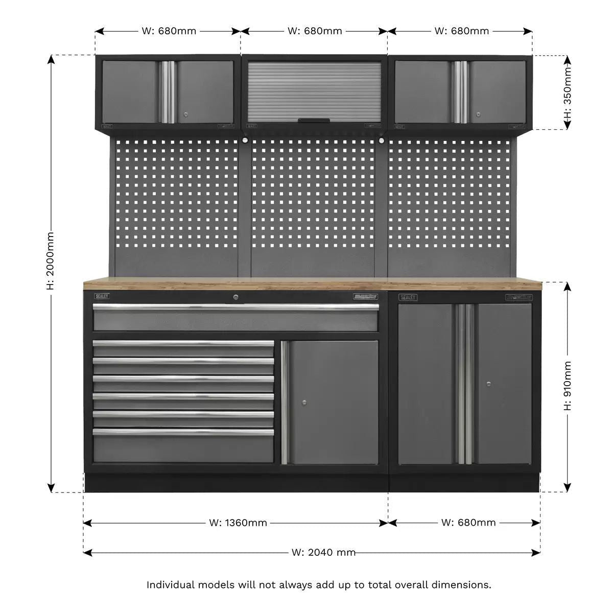 Sealey APMSSTACK11W Superline Pro Storage System Pressed Wood Worktop